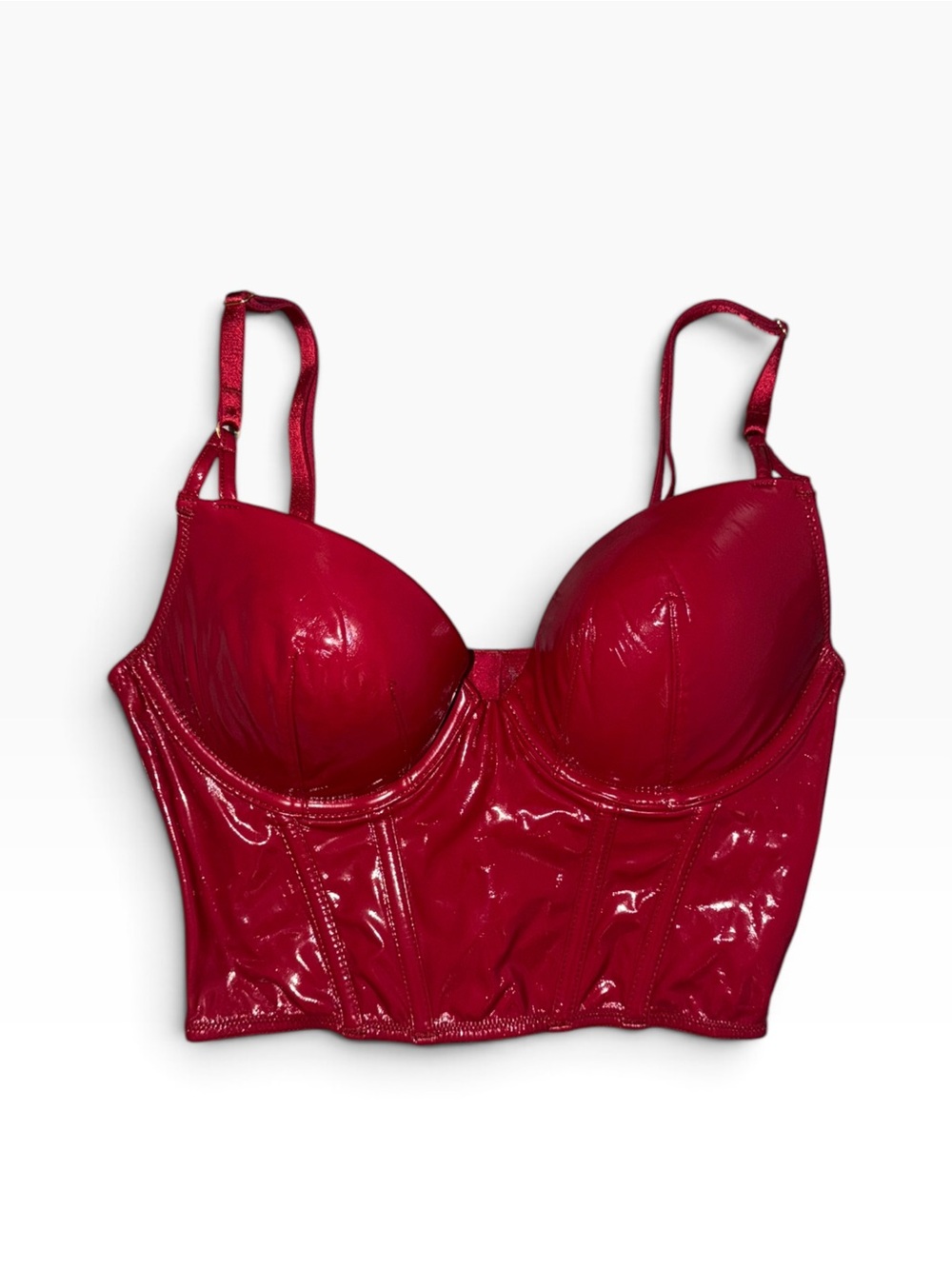 Victoria’s Secret Red Longline Satin Bustier Bra - Women Intimates 34B